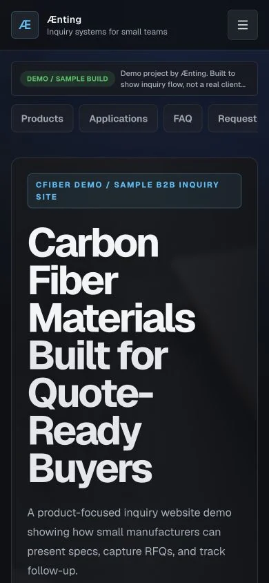 Carbon Fiber B2B 移动端